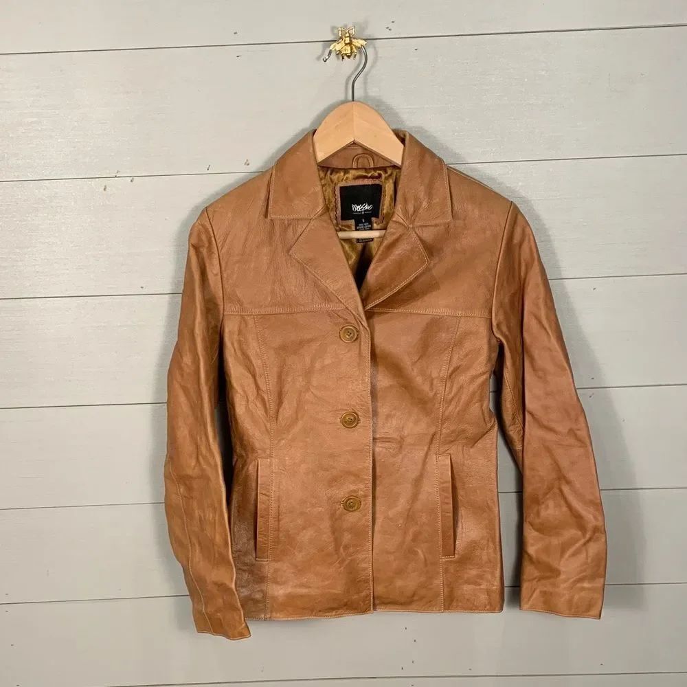 Mossimo Leather Women's Brown Jacket size small